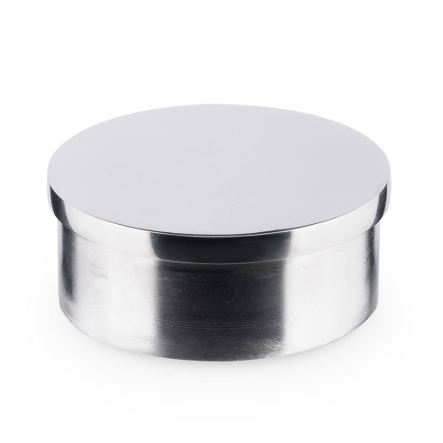 Flush Flat End Cap - Polished Stainless Steel - 2" OD