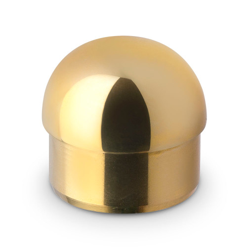 Domed End Cap - Polished Brass - 1.5