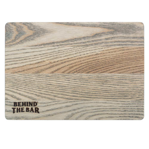 Behind The Bar�� Premium Ash Wood Bar Cutting Board - 10" x 7" - Driftwood Teak Oil Finish