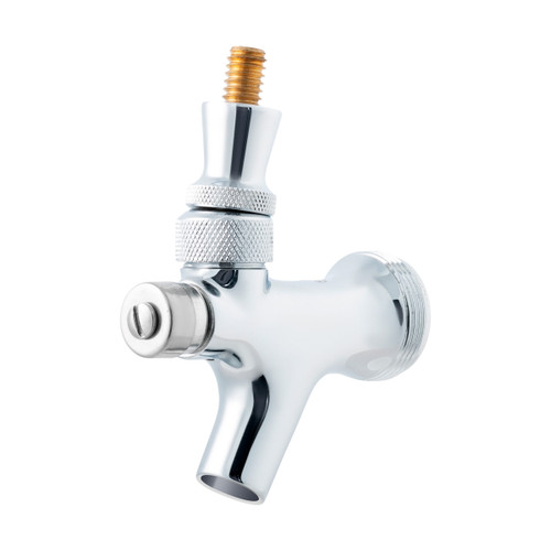 Self-Closing Draft Beer Faucet with Brass Lever - Chrome
