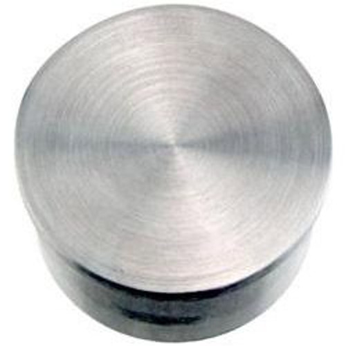 Flush Flat End Cap - Brushed (Satin) Stainless Steel - 1.5-inch OD